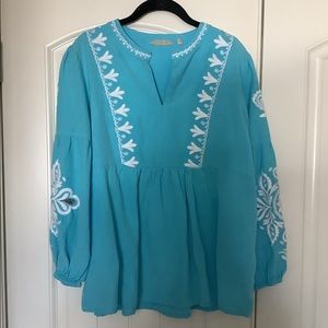 Soft surroundings embroidered shirt